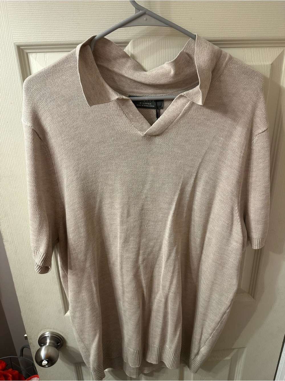 Primark Men's Short-Sleeve Polo in Light Beige